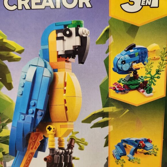 Lego Creator 3in1 Exotic Parrot Macaw Fish Frog Lego Set 253 Pieces CHRISTMAS Ma - Picture 11 of 12